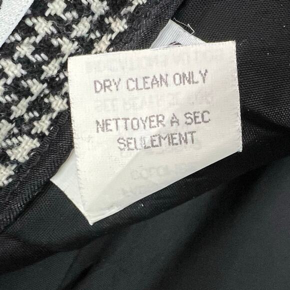 Talbots Vintage Pencil Skirt 10 Black Houndstooth Wool Academia Preppy Classic - Picture 12 of 13